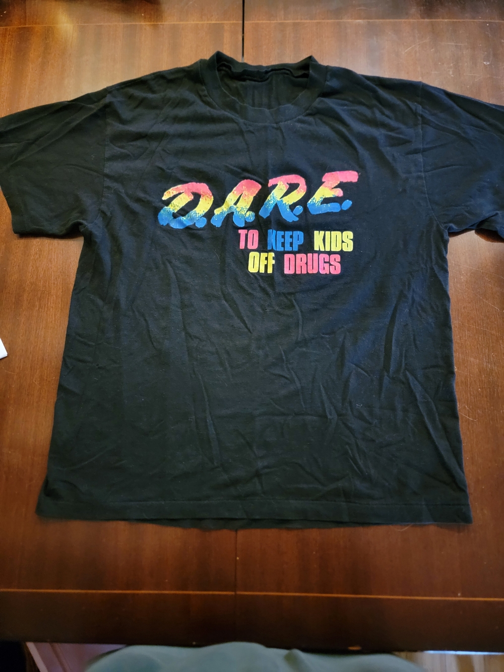 Rare DARE Black Short-Sleeve Tee with Multicolor Logo